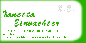 nanetta einvachter business card